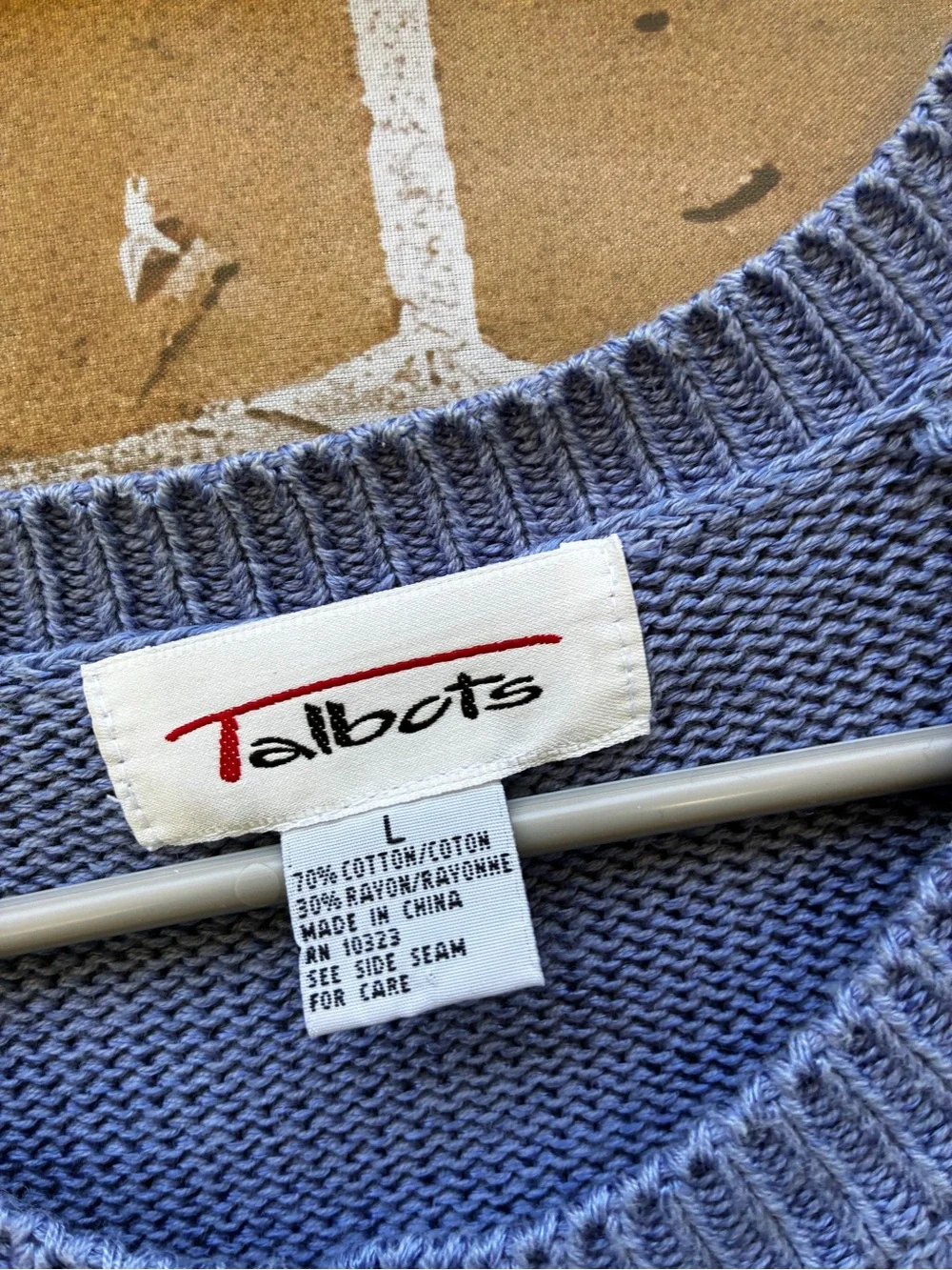 Vintage Talbots L cornflower Blue Floral Intarsia Cardigan